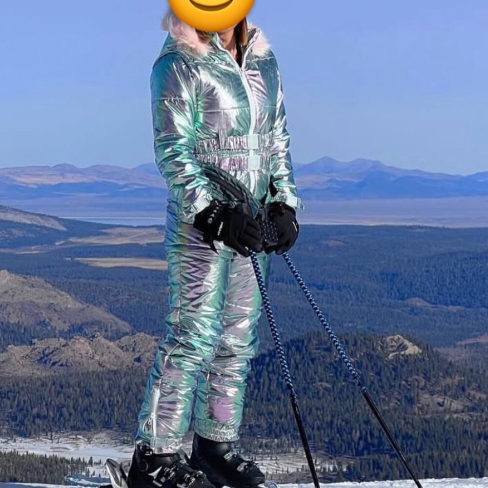 CLUB EXX Aurora Beam Holographic Ski Snowsuit / Rave Outfit - Covertible Zip-Off - Picture 2 of 10